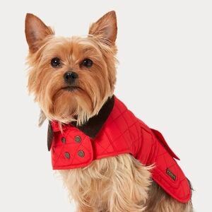 Red Quilted Ralph Lauren Dog Jacket/Gilet. New with tags.
